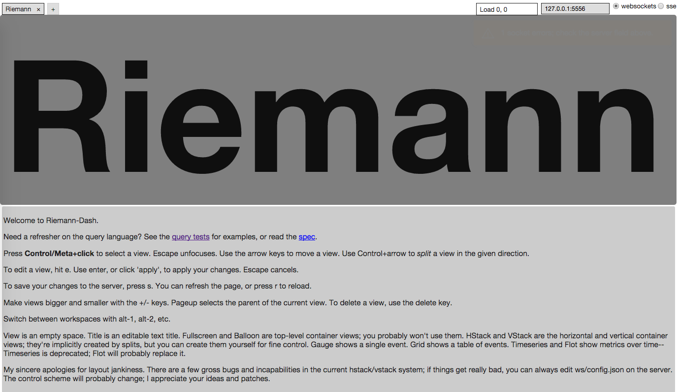 Riemann Dashboard