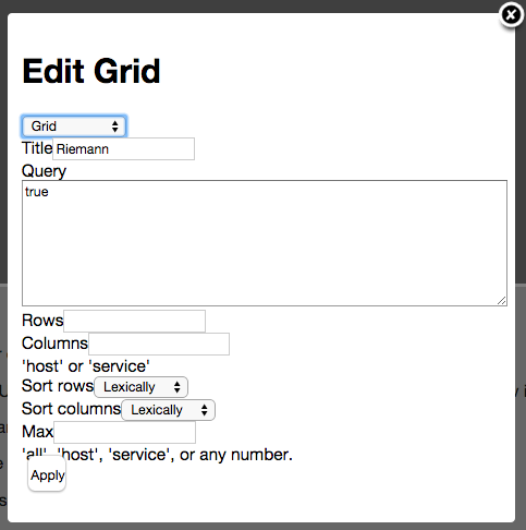 Edit Riemann Dashboard